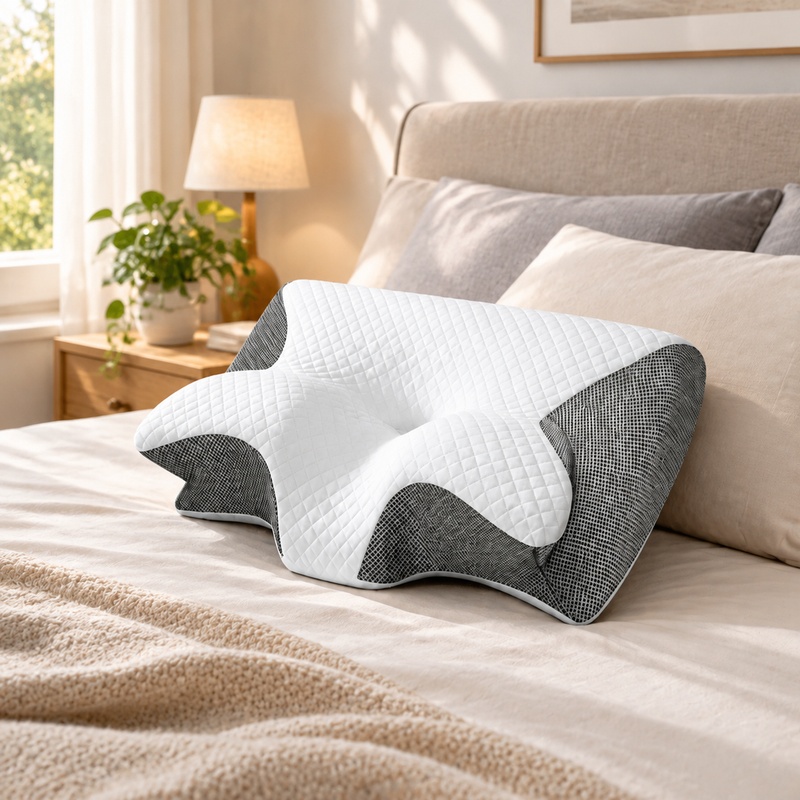 Memory Foam Orthopedic Pillow Neck Pain - Cuscino ortopedico in memory foam traspirante,
