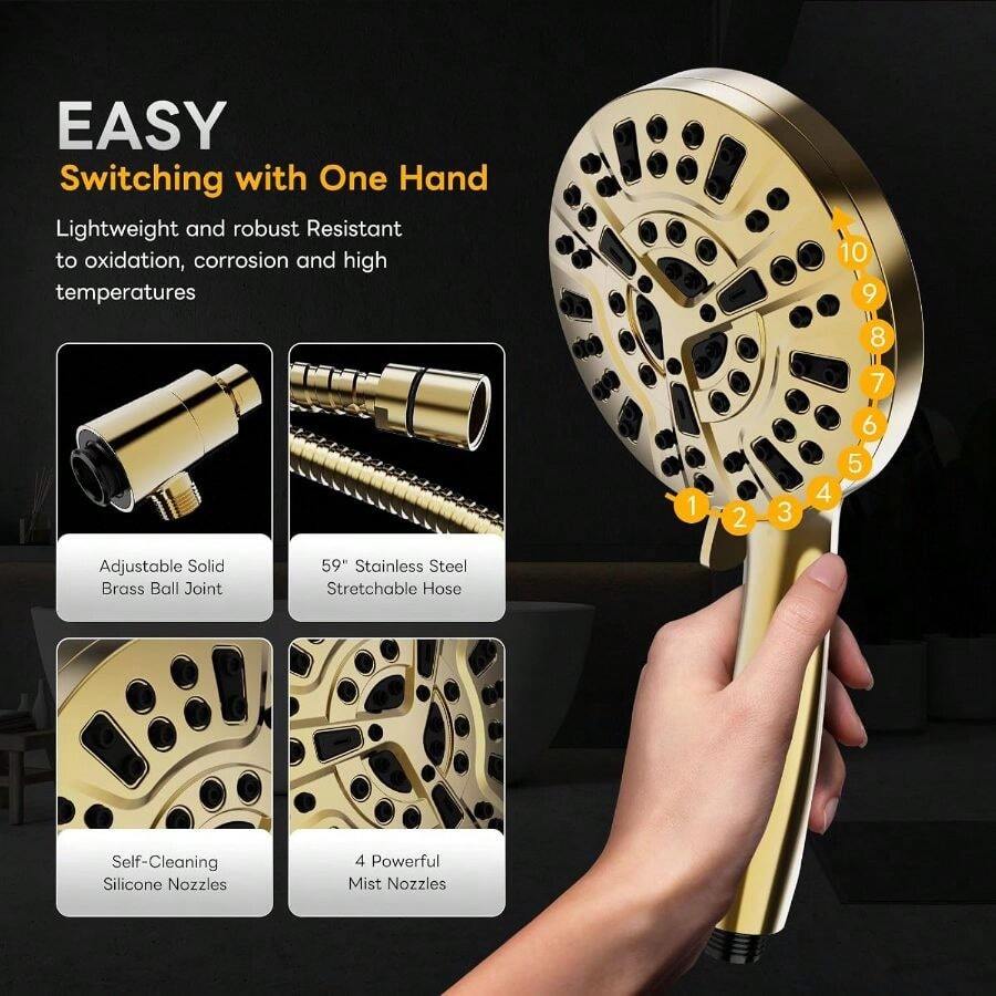 Soffione doccia portatile a 10 - High Pressure Shower Head Handheld recensione e prezzo