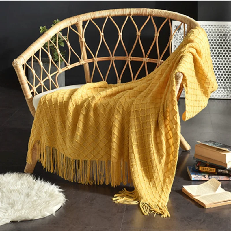 Coperta in maglia texturizzata - Boho Throw Blanket Fringe recensione e prezzo